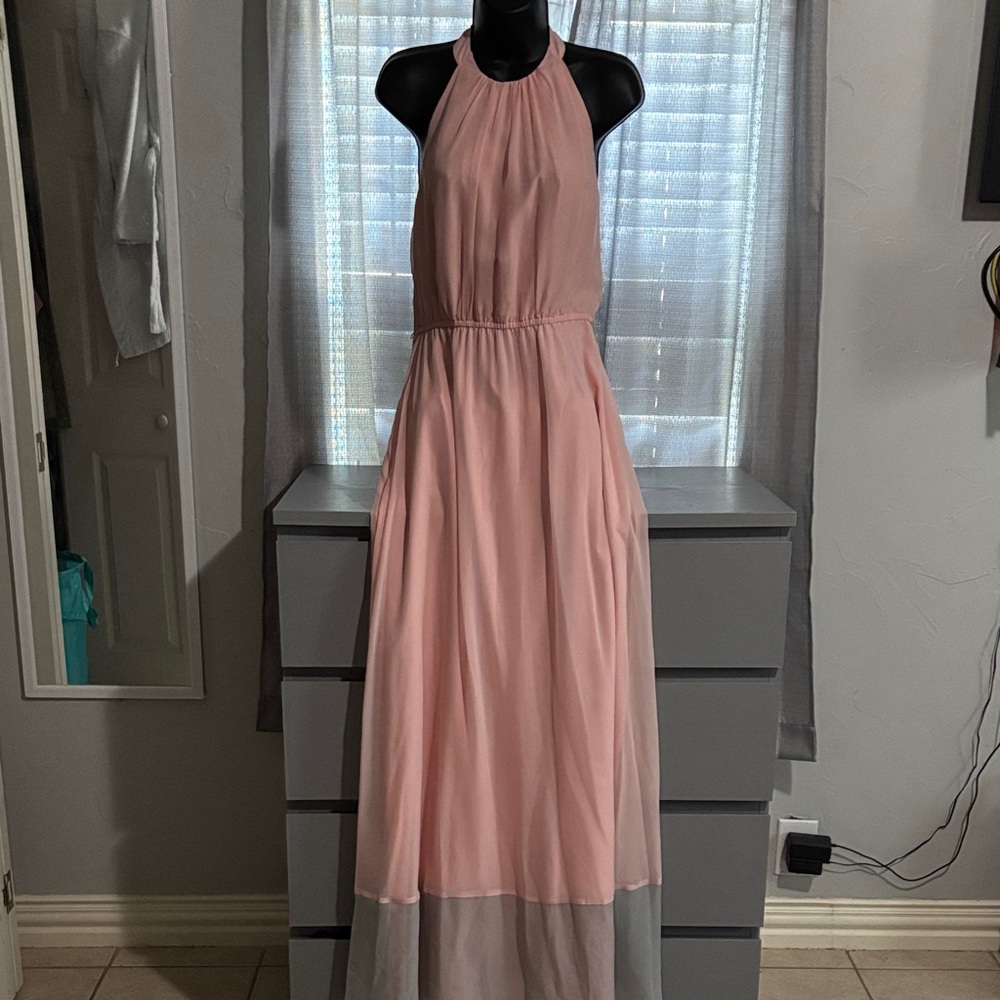 Jessica Simpson Blush Halter Maxi Dress